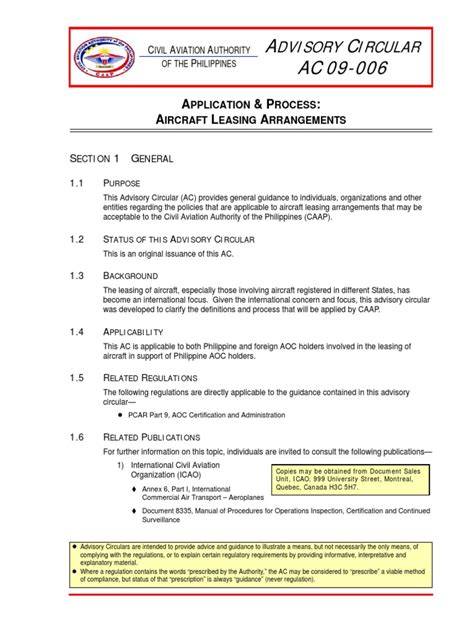 CAAP Advisory Circular No. 09.